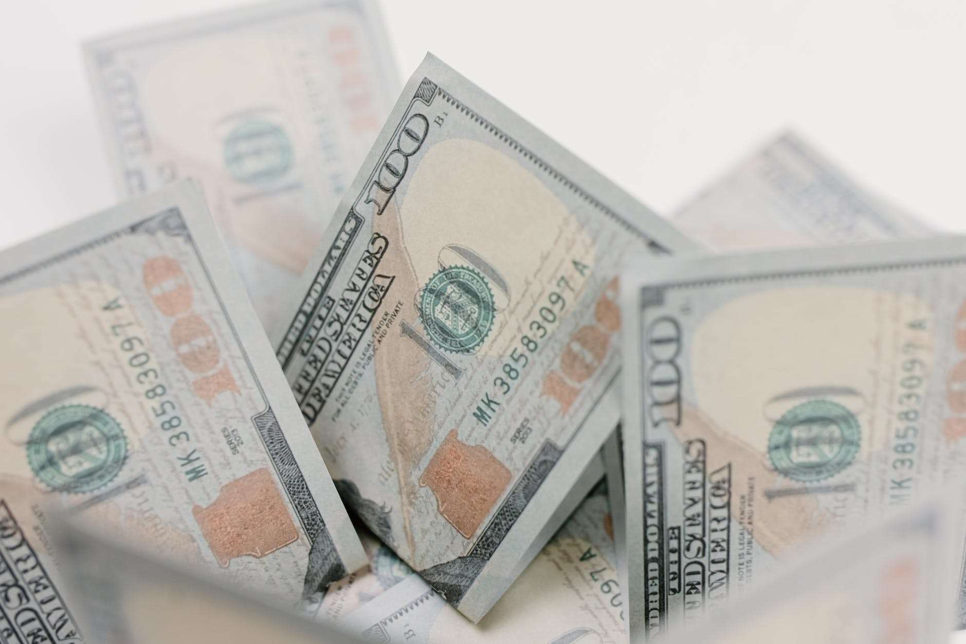 close up shot of dollar bills